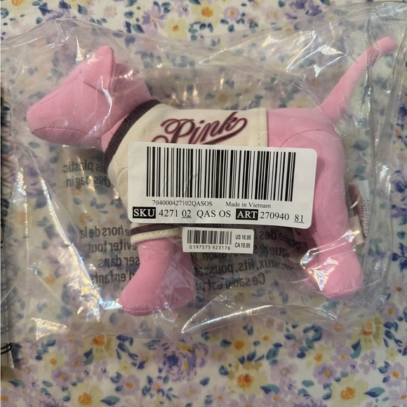 PINK Victoria's Secret Other - PINK Victoria's Secret Pink & Cream Plush Dog Toy